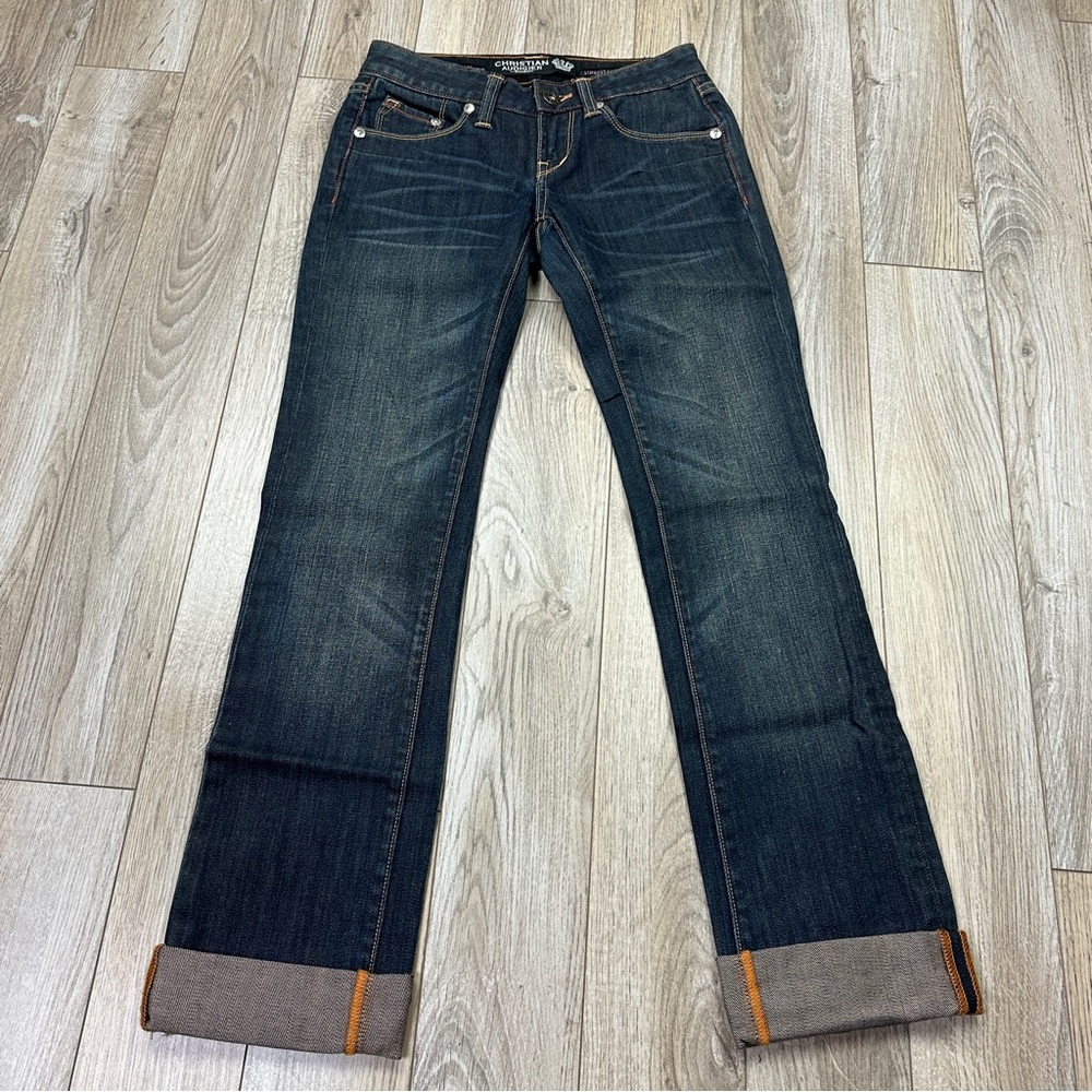 Christian Audigier Jeans women straight leg denim‎ size 24